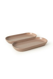 Hermia Juego de Fuentes de Cerámica Topo de 26 cm (2 Piezas) de ST080102F977A000000MAKYK00
